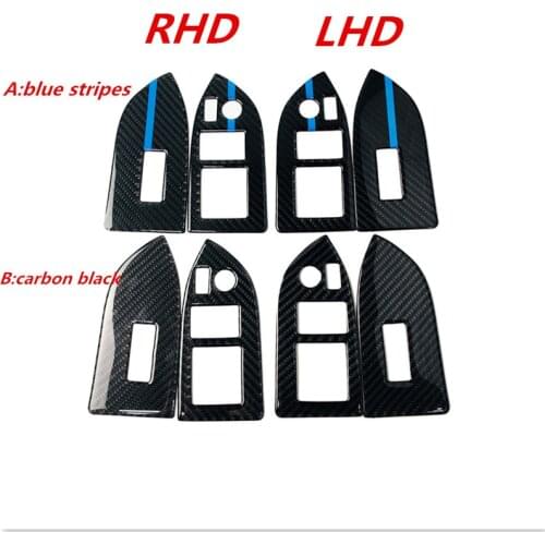 For Subaru BRZ Toyota 86 TRD STI Car Interior Refit Carbon Fiber Window Lift Button Decorative Frame Modification Trim Styling