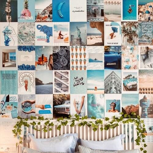 Flamingueo 50 Photos Vinyl Wall Paper Aesthetic Room Decor Bedroom Accessories Room Decoration Teenager Wall Decor