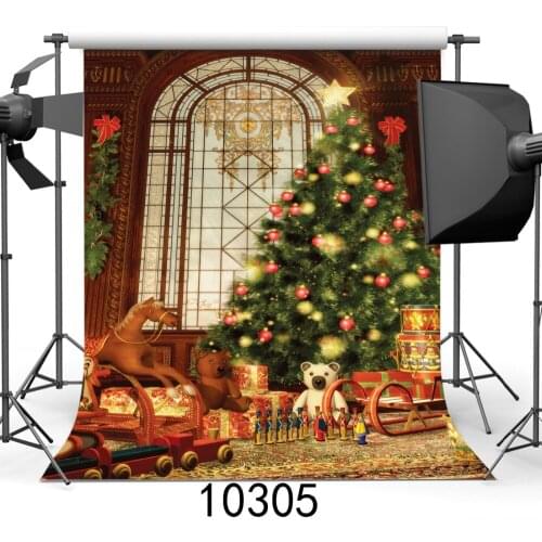 Christmas Tree Photography Backgrounds For Photophone Christmas Gift Old House Baby Childen Photo Shoot Photo Backdrops Vinyl 3D