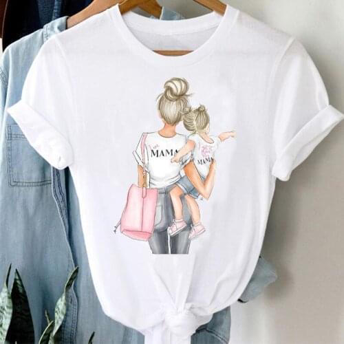 T-shirts Women Printing Trend Clothing Girl Daughter Mom Mother Mama Clothes Graphic Tshirt Top Lady Print Female Tee T-Shirt