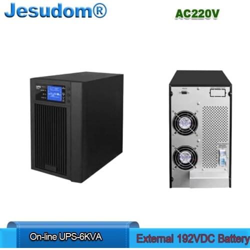 Uninterruptible Power Supply 6KVA UPS External 192V Batteries Bank to 220AC 50HZ Pure Sine Wave Online DC to AC Converter