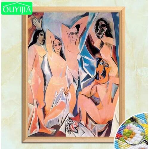 Pablo Picasso Famous Painting "Les Demoiselles D'Avignon" 5D DIY Diamond Painting Full Square Diamond Embroidery Mosaic Picture