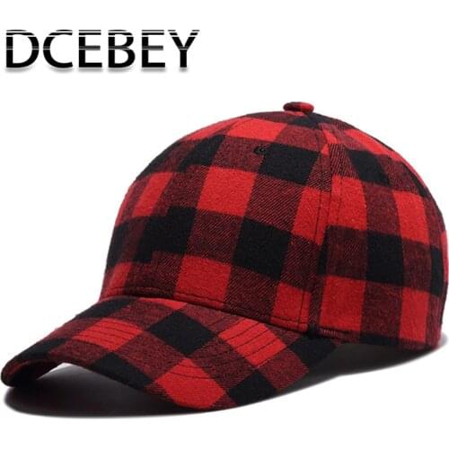 Red Plaid Baseball Cap for Men Summer Ponytail Cotton Caps Women bone Hip Hop Snapback Cap Male multi Colors Dad Hats Adjustable
