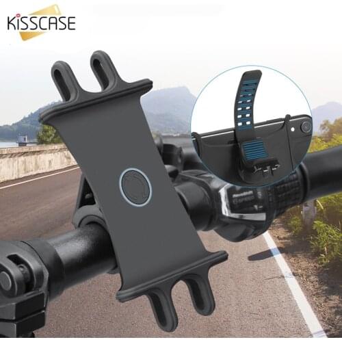 KISSCASE Universal Silicone Bicycle Phone Holder 7.12" Inch Adjustable Bike Mount Stand Mobile Phone Holder Bike Stand Bracket