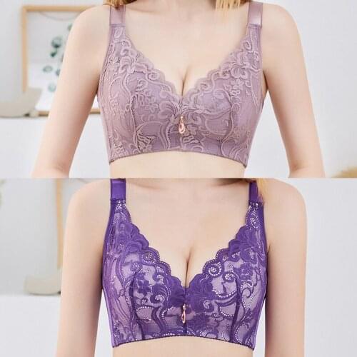 Plus Size Lace Bras Women Wireless Convertible Straps Bra C D E Cup Female Bralette Sexy Brassiere Lady Underwere Big Bust 46