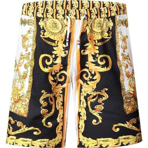 Summer Print Shorts Mens Large Size Casual Loose Five-point Knee Shorts Fashion Straight Comfortable Printed Shorts Size M-5XL