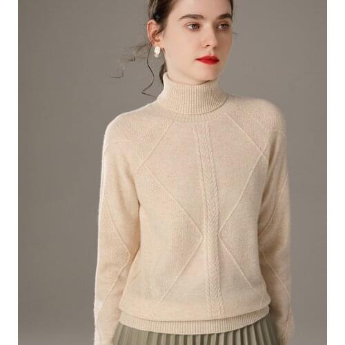 LHZSYY2020 Autumn Winter New Cashmere Sweater Women High Lapel Loose Korean Short Top Pullover Knitted Pure Wool Bottoming Shirt