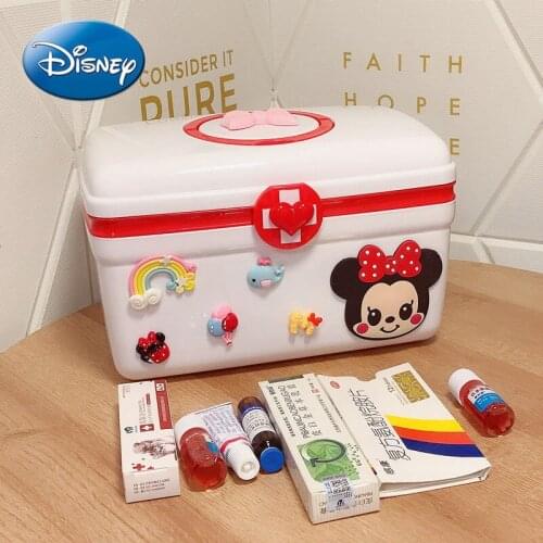 Disney Mickey Minnie Childrens Medicine Box Baby Medical Box Family Pack Cartoon Storage Box Large Capacity