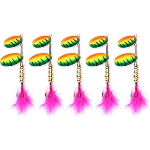 10pcs 9cm 14g Metal Fishing Lure Spoon Sequins Lure Bait Fishing Tackle Hard Bait Isca Artificial with feather hook
