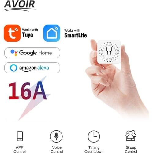 Avoir Tuya Smart Home Control Light 2 Way Switch Mini DIY Wifi Module Wireless Sensor Switch Smart Life APP Voice Control Timer