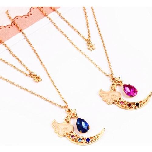 Fashion accessories color lilac Angel wings glass chain clavicle love Ms necklace beautiful gift