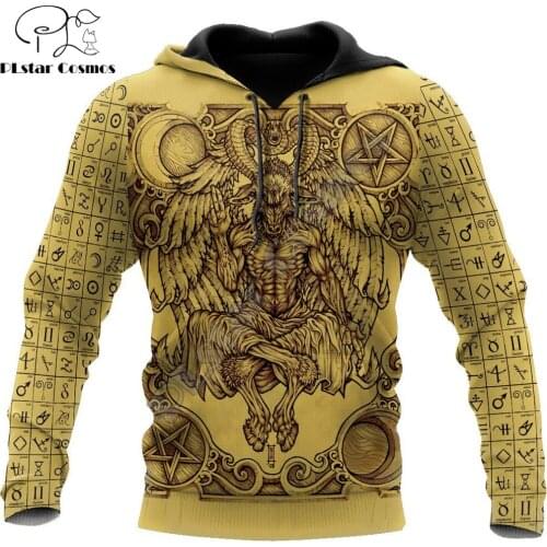 Satanic retro style symbol 3D All Over Printed Fashion Hoodies Men Sweatshirt Unisex Zip Pullover Casual Jacket Tracksuit DW0255