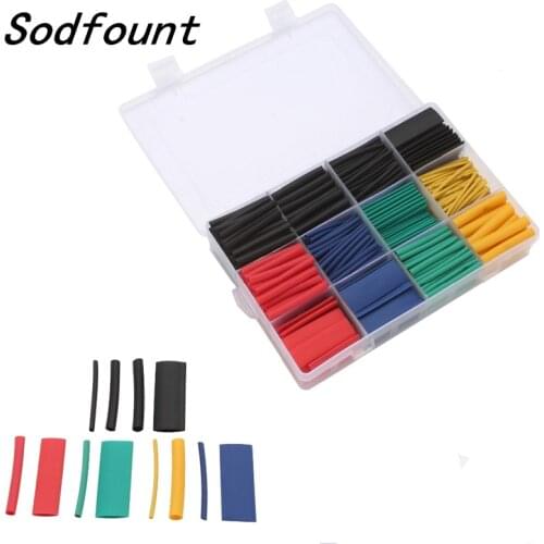 530pcs Heat Shrink Tubing Insulation Shrinkable Tube Assortment Electronic Polyolefin Ratio 2:1 Wrap Wire Cable Sleeve Tubes Kit