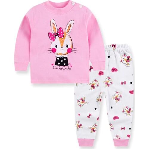 100% Pure Cotton Clothing Girl Outfit For Baby Newborn O-neck Pullover Clothes Toddler Rabbit Clothing Outfit