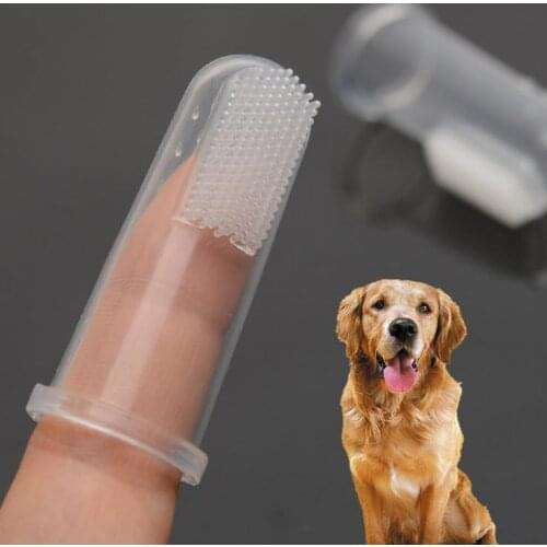 Wholesale 1000pcs/lot Pet Finger Toothbrush Dog Brush Breath Double Head Teeth Care Dog Cat Cleaning Brushes SN1340