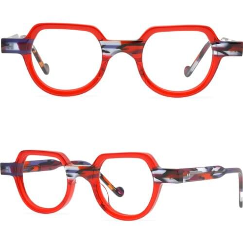 Personalized High Quality Eyeglass Pure Irregul Retro Literary Style Film and Television Street Show Optical Frames Vintage9559