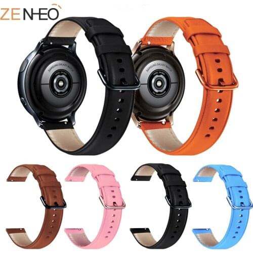 20mm Genuine leather watch strap for Samsung Galaxy Watch active 1 active 2 40mm smart watch replacement strap ремешок