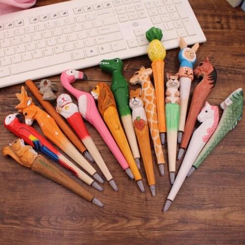 Handmade Engrave Animal Pens Cute Cartoon Giraffe Kids Toys Novel Kawaii School Supplies Student Stationery