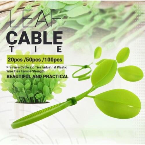 Leaf Cable Tie Self-Locking Plastic Nylon Tie Zip Wraps Strap Nylon Cable Tie Set Fastening Ring 3X200 Loop Wire Wrap