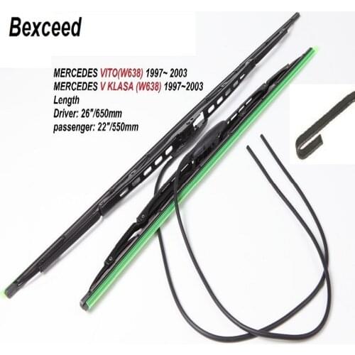 For MERCEDES VITO w638 Bexceed 26"+22" 1 Set High Quality Rubber Windscreen Wiper Blade MERCEDES V KLASAW)