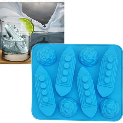 Silicone Ice Cube Trays Carving Mold Mould Titanic Shaped for Party Drinks Moldes De Silicon Para Helados