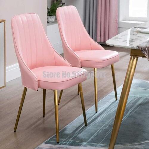 Nordic light luxury backrest chair home dining chair stool girl simple makeup nail chair desk milk tea chain chair
