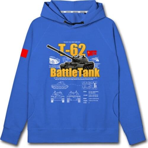 Soviet Army T62 Main Battle Tank Three Generations World War II Cold War Army Military mens hoodies top sports autumn clothes