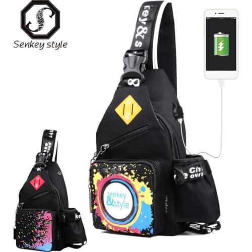 USB charging Fashion Shoulder Bags Crossbody bag for woman Waterproof Oxford Travel bag big Capacity teens female Chest Pack