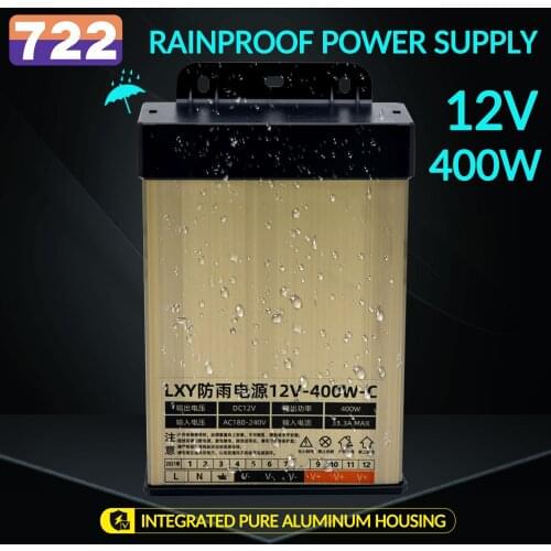 AC 220V 110V To DC12V 400W Outdoor Rainproof Lighting Transformer Power Supply Switching Outdoor Rainproof