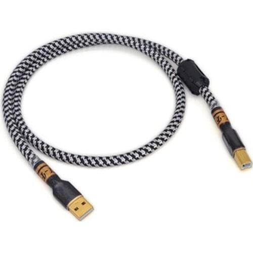 2/3/5ft 6N Gold plated Audiophile USB DAC Cable A to B Alpha OCC Audio Hifi Cable USB Line DAC Data Cable