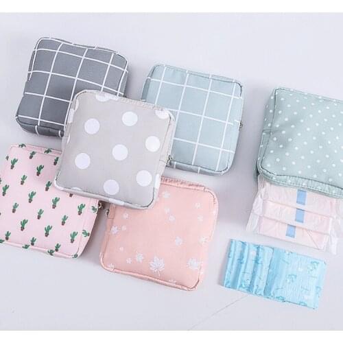 Women Girl Sanitary Napkin Pad Pouch Napkin Towel Storage Bag Travel Cosmetic Bag Credit Card Holder Coin Purse Headphone Case