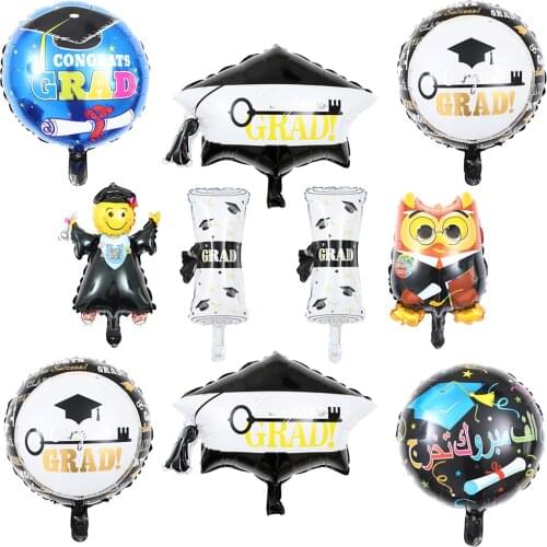 10pcs congrats grad foil balloons Graduation Ceremony Party Decorations foil helium globos graduate air ball graduation theme