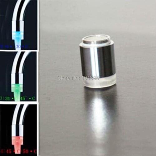 Male Thread M24x1 Chrome Finish 2PCS in Lot Self Power ABS and Brass Faucet Aerator with LED