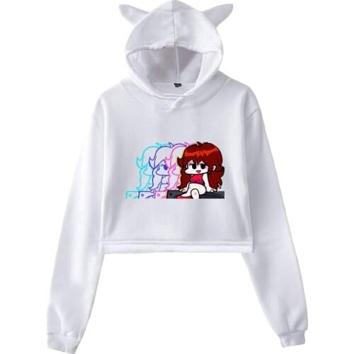 2021 Video Game Friday Night Funkin Pullover Cat Ear Hoodie Sweatshirt Women Girls Harajuku Streetwear Hip Hop Regular Clothes