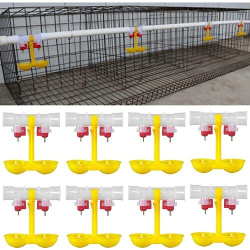 8 PCS Double Feeder Drinker Chicken Drinking Fountain Cup Poultry Drinker For Chickens Hens Ducks Chick Screw Thread