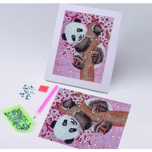 Caroon Full Special Shaped Drill 5D DIY Diamond Painting "Climbing Tree Panda" Embroidery Cross Stitch Kids Room Decor Animal