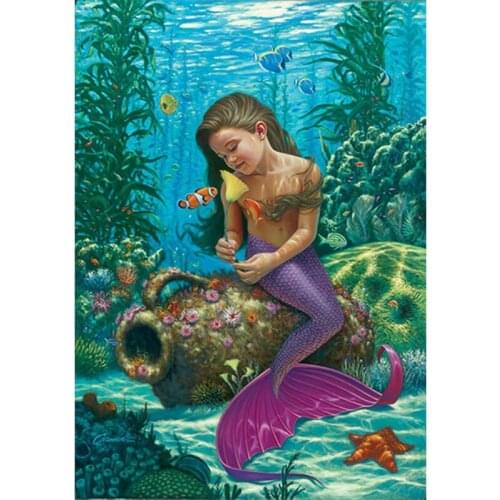 5D DIY Diamond embroidery Full Round Diamond painting Cross stitch Full Square Diamond mosaic starfish Mermaid fish Treasure