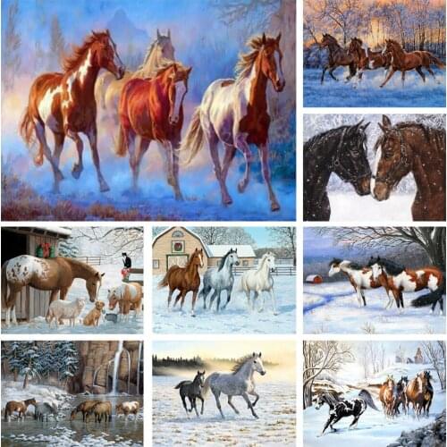 5D DIY Diamond Painting Horse Rhinestone Picture Cross Stitch Kit Full Square Full Diamond Embroidery Mosaic Decoration Gift