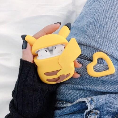 Pokemon Pikachu Airpods Case for Airpods1 2 Cute Cartoon Psyduck Bluetooth Headset Shell Men Women Unisex Birthday Gift