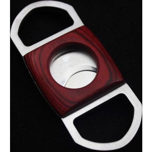 COHIBA Double Blades Stainless Steel Rosewood Smoking Cigarette Cigar Cutter Pocket Gadget Zigarre Knife Guillotine 359UA