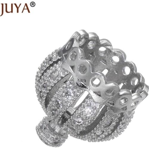 Jewelry Making Supply 4 Pcs sale Zircon Copper Metal Beads For Jewelry Making DIY Tassels Necklace Bracelet Earring Beads Caps