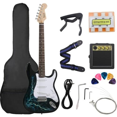 21 Frets Electric Guitar 6 Strings Solid Wood Body Maple Neck Electric Guitar With Speaker Necessary Guitar Parts & Accessories