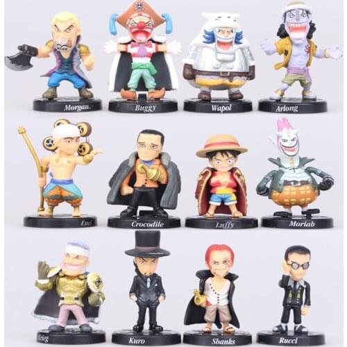 NEW hot 12pcs/set 5cm One piece Akakami no shankusu mini luffy Defeated by collectors action figure toys Christmas toy