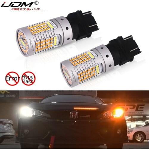 IJDM No Hyper Flash Canbus White/Amber High Power 3157 Switchback 12V 3155 T25 LED Bulbs For Daytime Running/Turn Signal Light