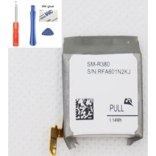 ISUNOO SM-R380 Battery Gear 2 SM-R380 For Samsung Gear2 R380 SMR380 SM-R381 Genuine Replacement Battery 300mAh +tools