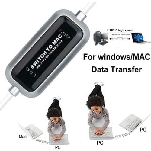 USB 2.0 Data Copy Line Data Link Cable for Mac Windows PC To PC Direct Share File Transfer From One Computer To Another Computer