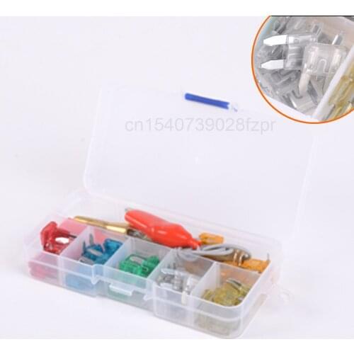 60 Piece Vehicle Small Fuse Combination 5a 10a 15a 20a 25a 30a with Copper Measuring Pen