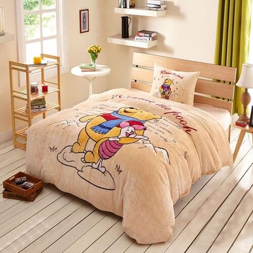 Disney Cute Cartoons 3pcs Bed Cover Set Cartoon Bed Cover Boys Girls Childrens Bed Sheets And Pillowcases Comforter Bedding Set