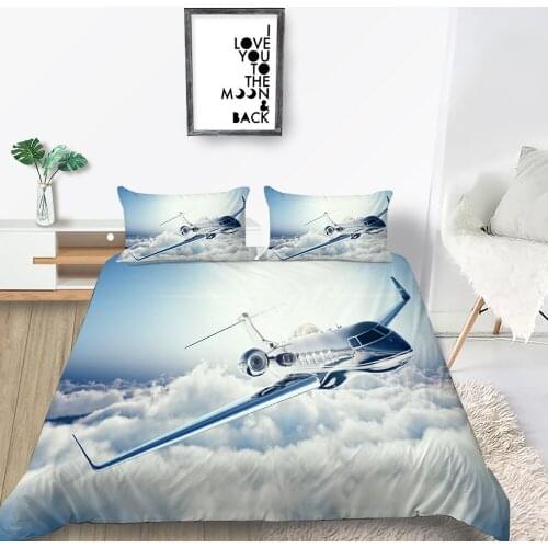3D Print Bedding Set Aircraft Cool High End Duvet Cover Sunshine 3D Queen King Twin Full Single Double Unique Design Bed Set