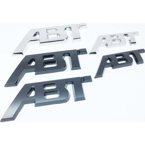 3D Metal ABT Logo Sticker Front Grille Badge Car Trunk Rear Body Badge Decal For Volkswagen Golf Audi Ford Focus BMW Accessories
